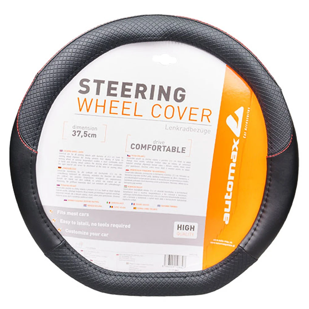 Kormányvédő 37,5cm D-profilú kormányra fekete-piros AM8807