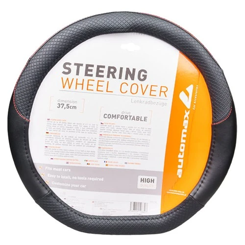 Kormányvédő 37,5cm D-profilú kormányra fekete-piros AM8807