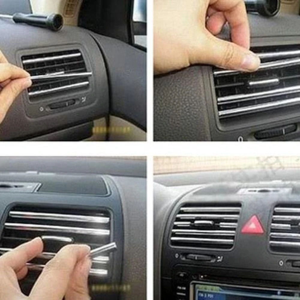 Króm dekorációs csík szellőzőrácsra 6x13cm CD-202