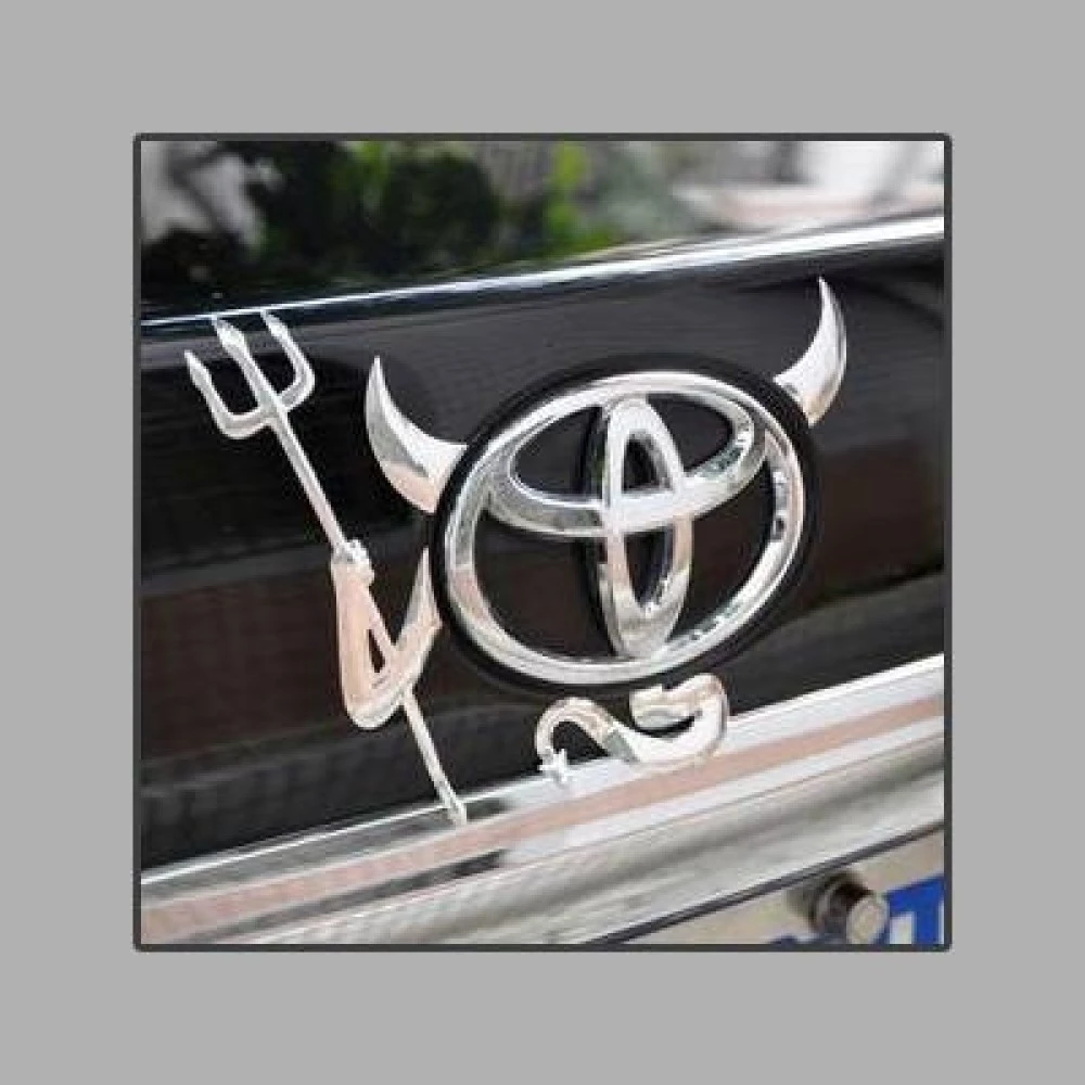 Matrica, króm ördög, autó emblémához M-PVC