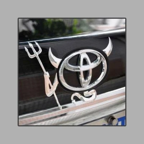 Matrica, króm ördög, autó emblémához M-PVC