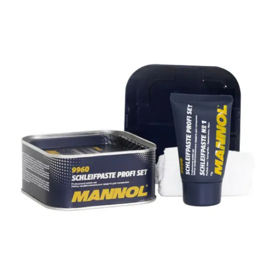 Polírozó szett, kézi és gépi, 4db-os Mannol 9960 Schleifpaste Profi Set Polírozó szett, kézi és gépi, 4db-os Mannol 9960 Schleifpaste Profi Set