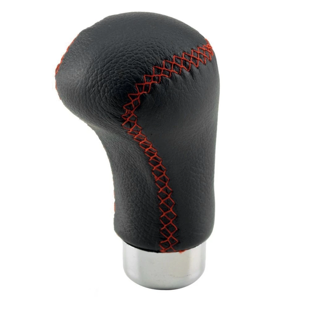 Sebességváltó gomb bőr fekete-piros 17431