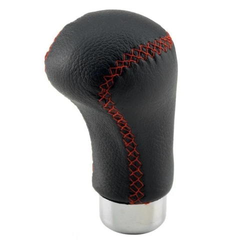 Sebességváltó gomb bőr fekete-piros 17431