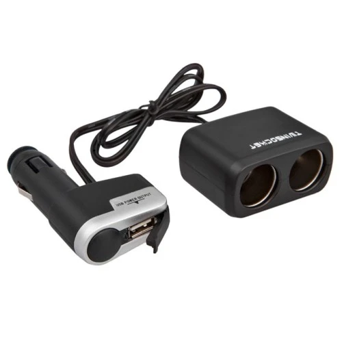 Szivargyújtó elosztó 2-es 12/24V + USB 94142