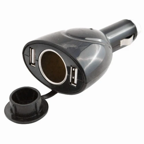 Szivargyújtó elosztó 3-as 12/24V + 2db USB 94517