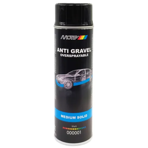 Alvázvédő, kavicsfelverődés ellen (rücsi) fekete spray 500ml Motip Stone Chip Protection 000001