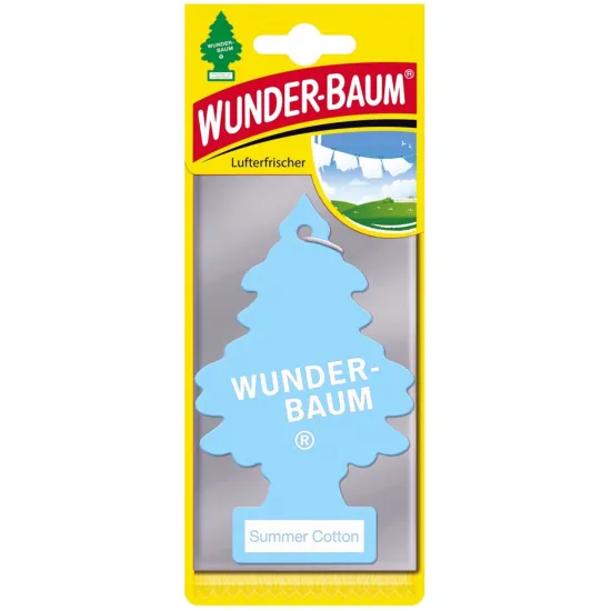 Illatosító Wunder-Baum Summer Cotton (frissen mosott ruha) illatú Illatosító Wunder-Baum Summer Cotton (frissen mosott ruha) illatú
