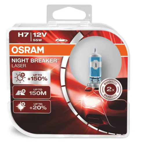 Izzó 12V/55W/H7 2db/+150% Osram Night Breaker Laser 64210NL 