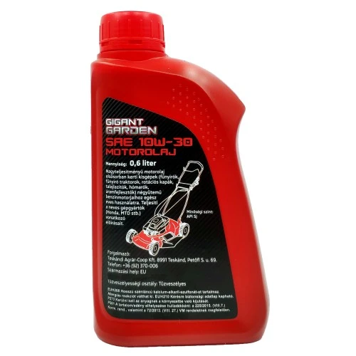 Motorolaj 10W-30 fűnyíróba és kerti gépbe Gigant Garden 600ml