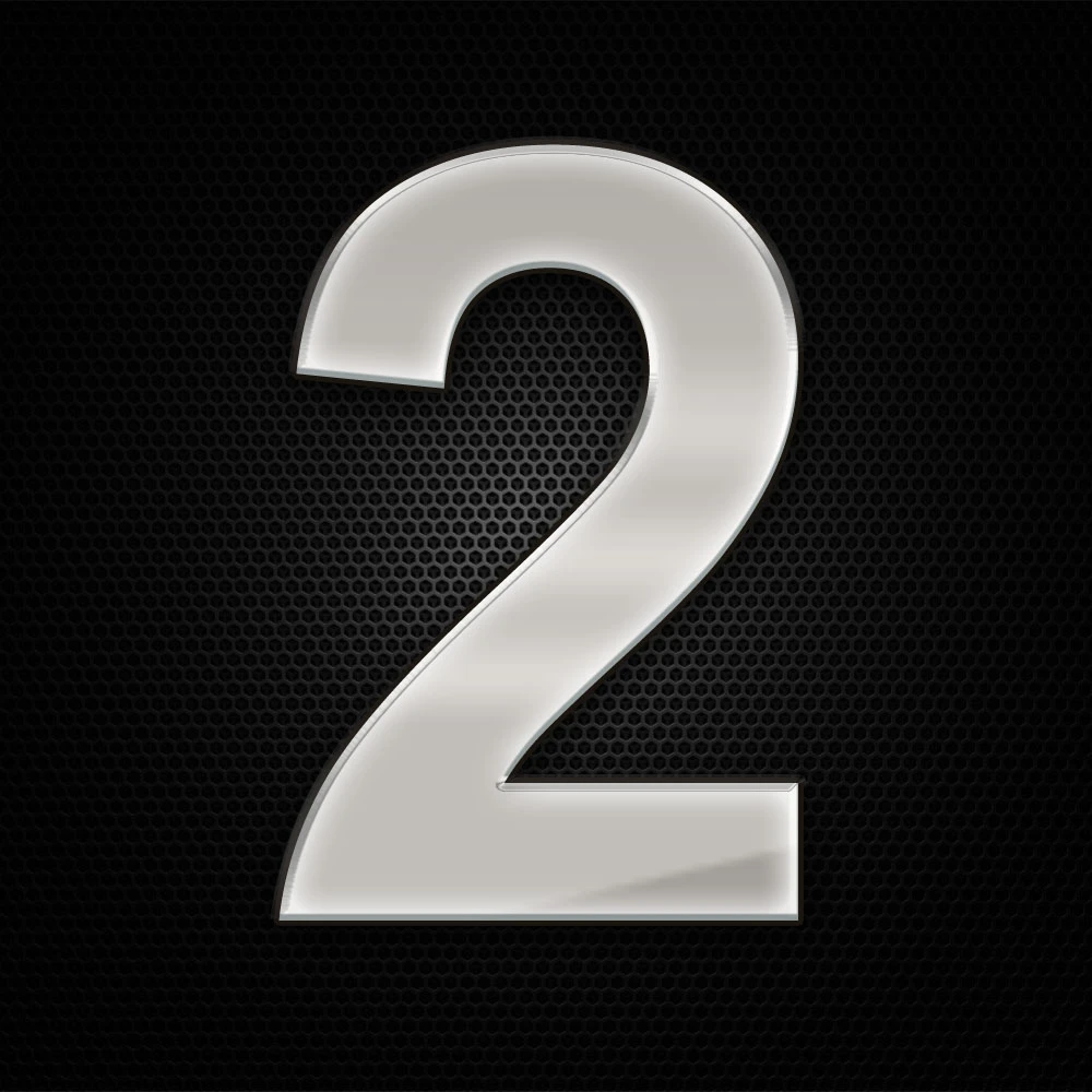 Öntapadó krómhatású műgyantás 2 szám 27 x 27 mm