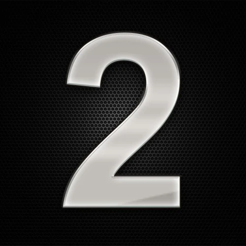 Öntapadó krómhatású műgyantás 2 szám 27 x 27 mm