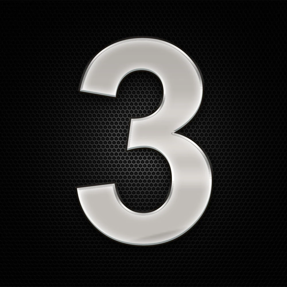 Öntapadó krómhatású műgyantás 3 szám 27 x 27 mm