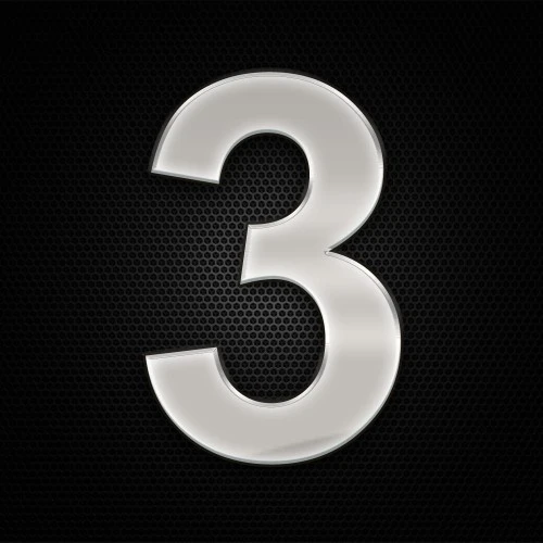 Öntapadó krómhatású műgyantás 3 szám 27 x 27 mm