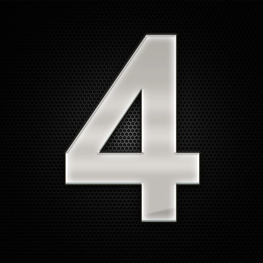 Öntapadó krómhatású műgyantás 4 szám 27 x 27 mm