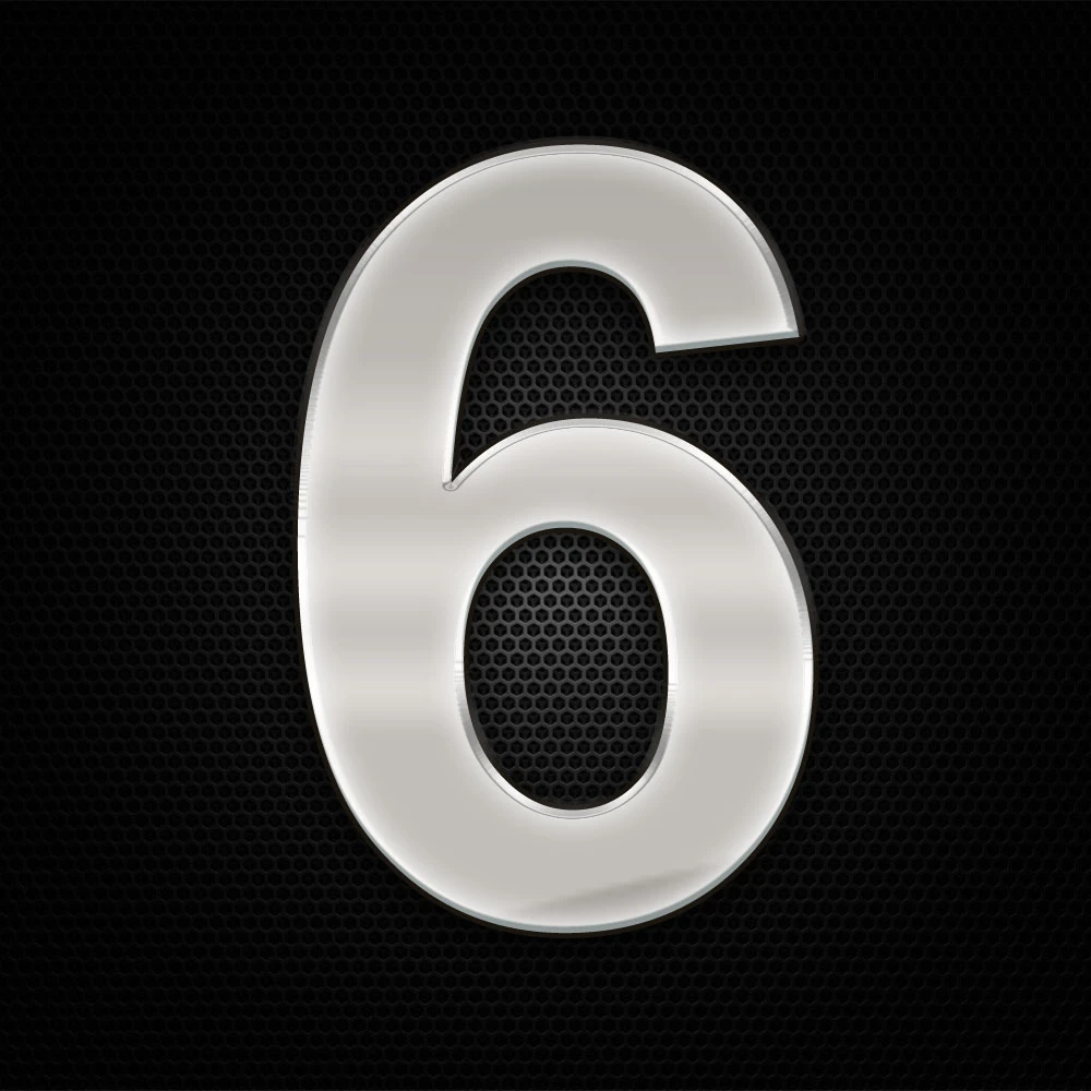 Öntapadó krómhatású műgyantás 6 szám 27 x 27 mm