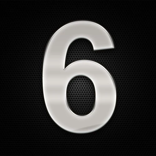 Öntapadó krómhatású műgyantás 6 szám 27 x 27 mm