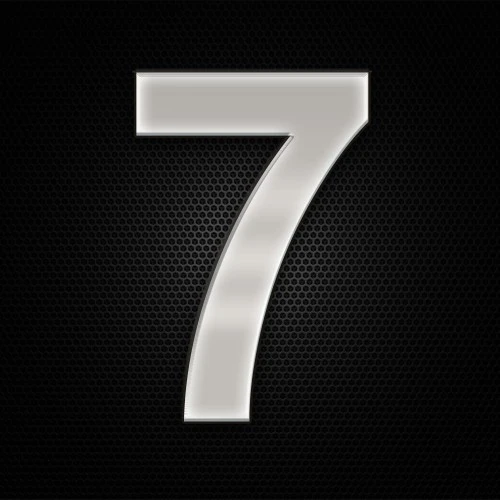 Öntapadó krómhatású műgyantás 7 szám 27 x 27 mm