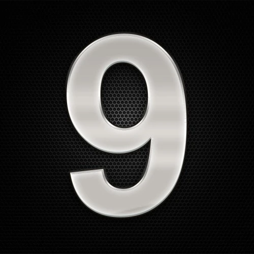 Öntapadó krómhatású műgyantás 9 szám 27 x 27 mm