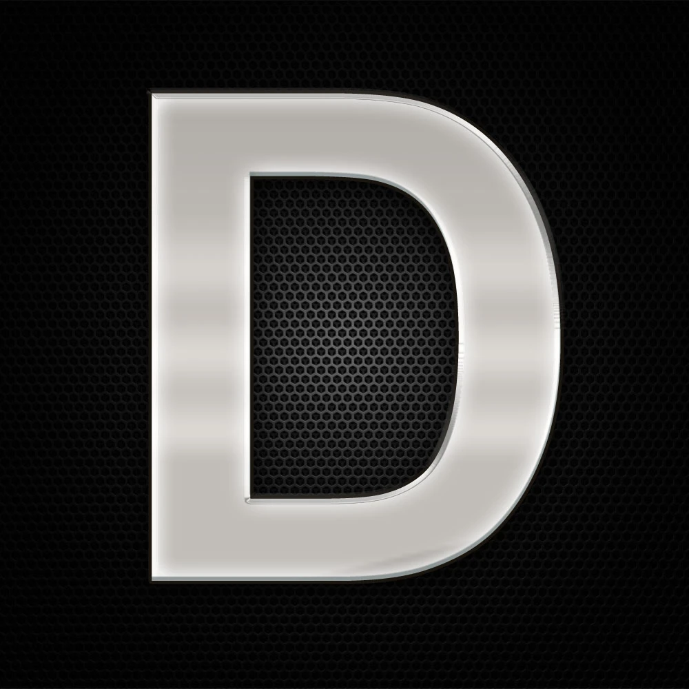 Öntapadó krómhatású műgyantás D betű 27 x 27 mm