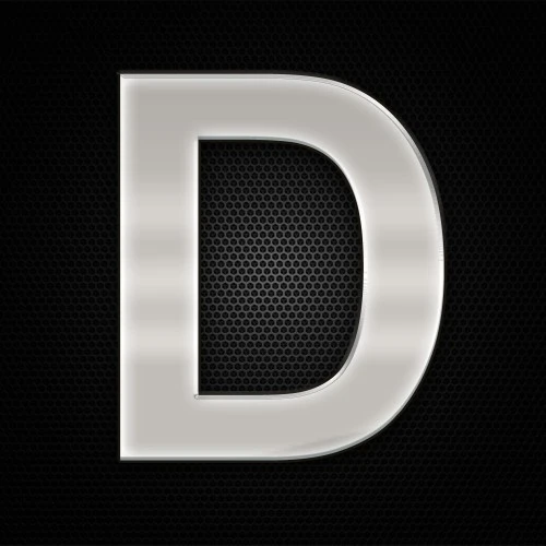 Öntapadó krómhatású műgyantás D betű 27 x 27 mm