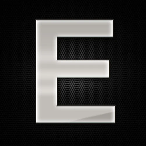 Öntapadó krómhatású műgyantás E betű 27 x 27 mm