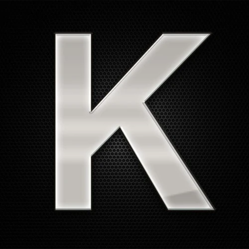 Öntapadó krómhatású műgyantás K betű 27 x 27 mm