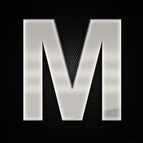 Öntapadó krómhatású műgyantás M betű 27 x 27 mm