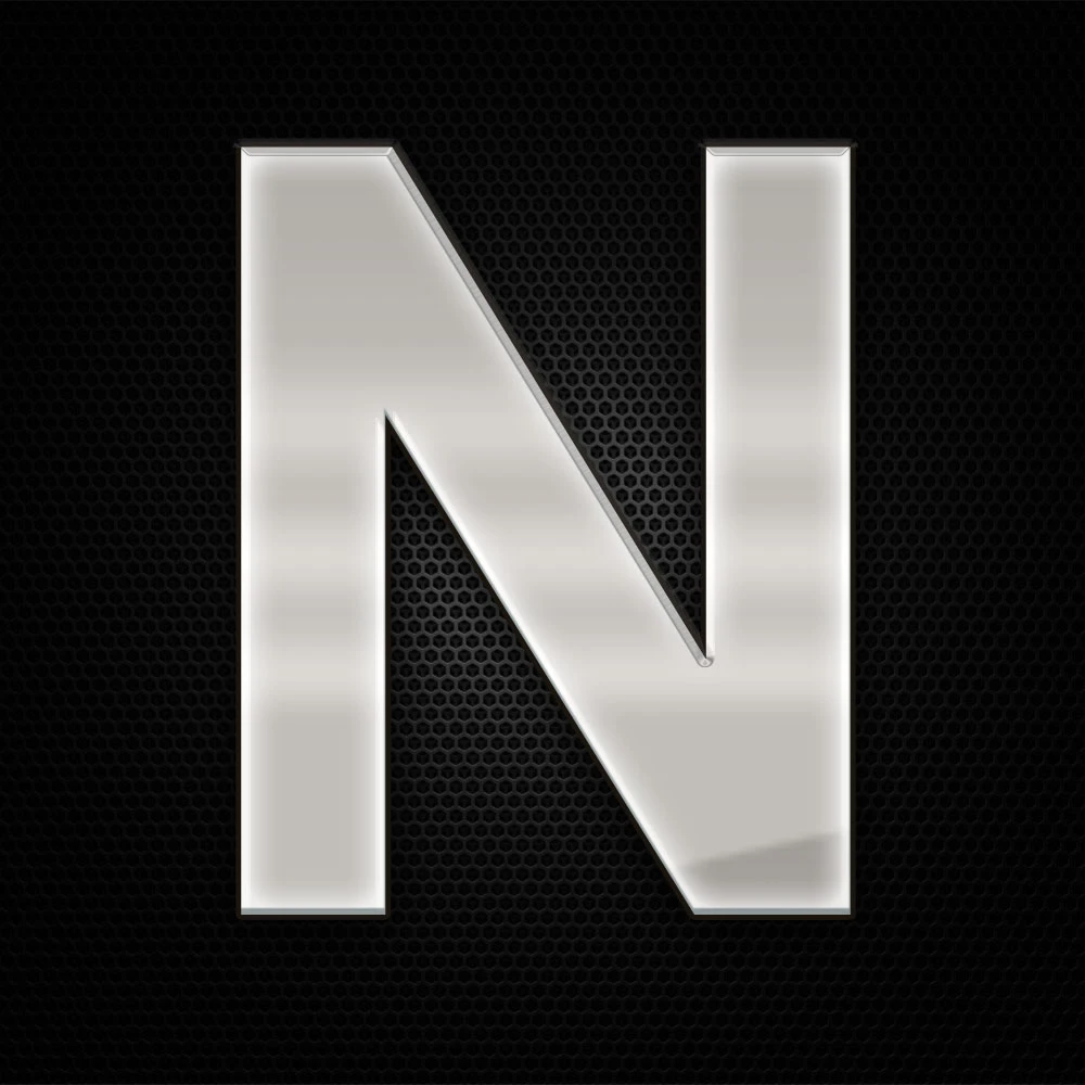 Öntapadó krómhatású műgyantás N betű 27 x 27 mm