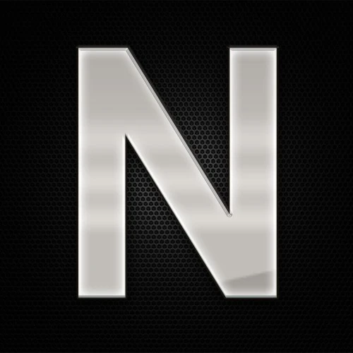 Öntapadó krómhatású műgyantás N betű 27 x 27 mm