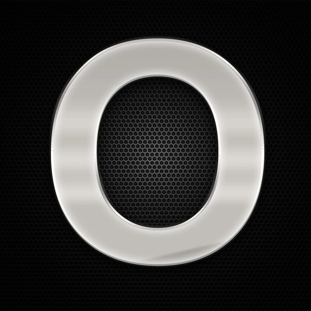 Öntapadó krómhatású műgyantás O betű 27 x 27 mm