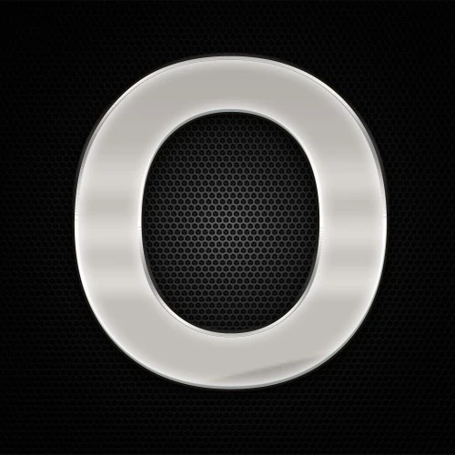 Öntapadó krómhatású műgyantás O betű 27 x 27 mm