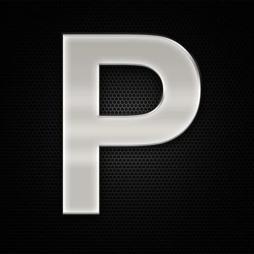 Öntapadó krómhatású műgyantás P betű 27 x 27 mm