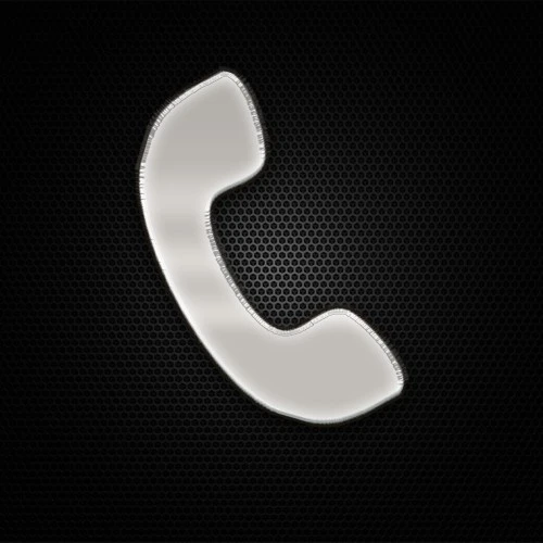 Öntapadó krómhatású műgyantás telefonkagyló írásjel 27 x 27 mm