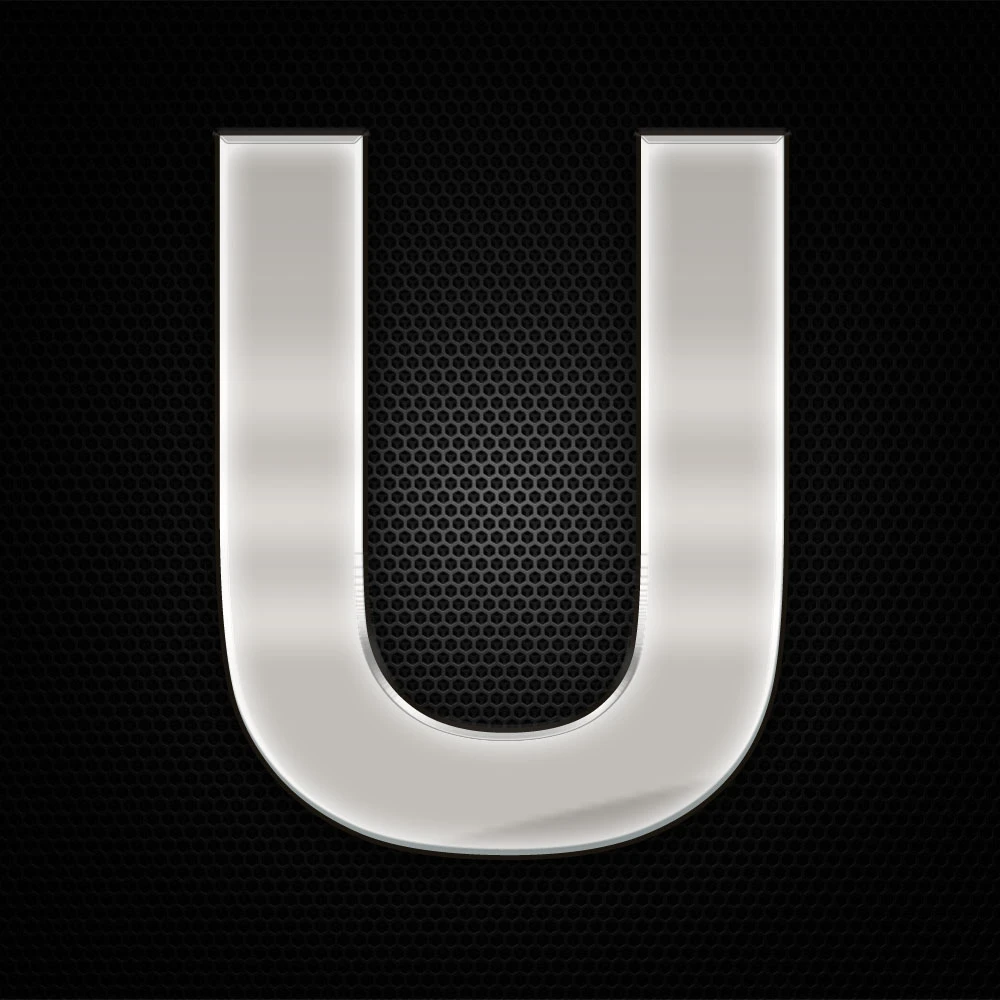 Öntapadó krómhatású műgyantás U betű 27 x 27 mm