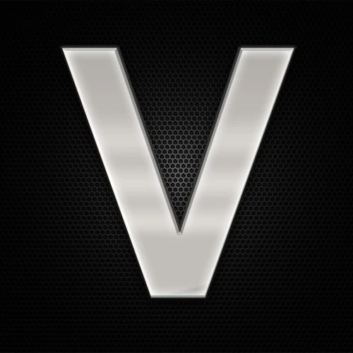 Öntapadó krómhatású műgyantás V betű 27 x 27 mm