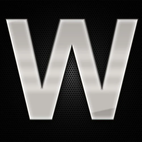 Öntapadó krómhatású műgyantás W betű 27 x 27 mm