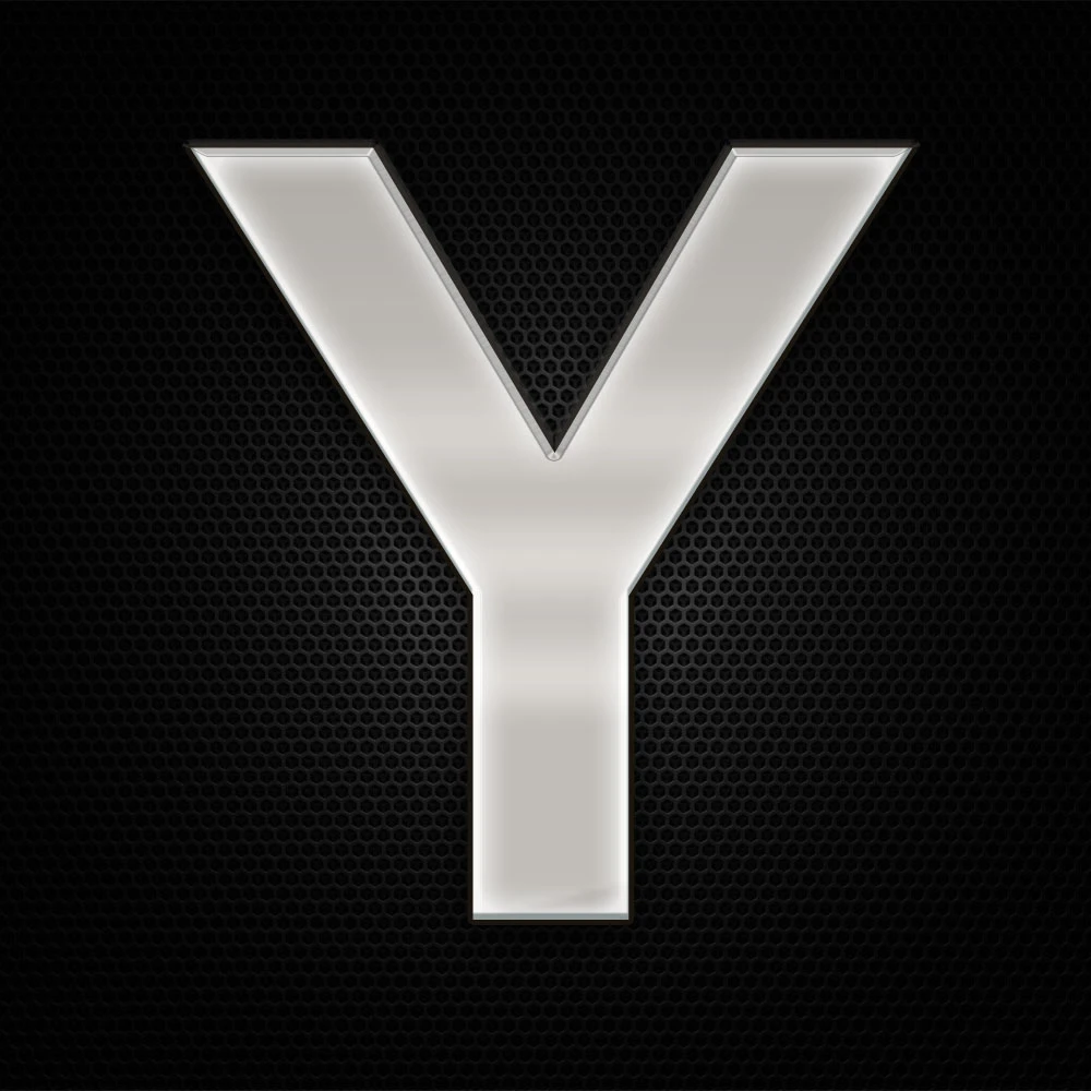 Öntapadó krómhatású műgyantás Y betű 27 x 27 mm