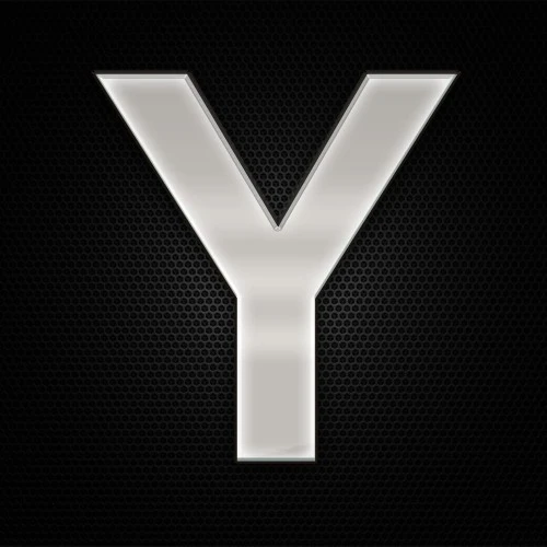 Öntapadó krómhatású műgyantás Y betű 27 x 27 mm