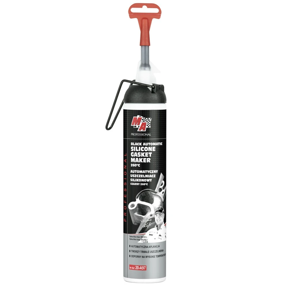 Hőálló fekete színű szilikon tömítő paszta adagolóban 200ml  Moje Auto 20-A97