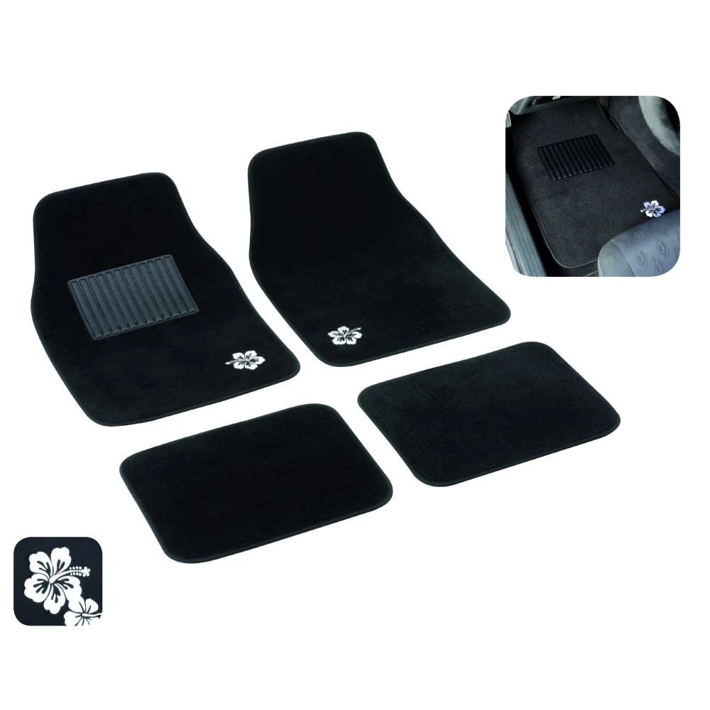 Textilszőnyeg 4db-os univerzális My Flower - fehér virágos 17157