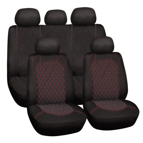 Üléshuzat garnitúra pókháló mintával fekete-piros Spiderweb 10031