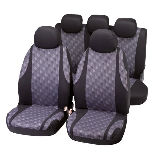 Üléshuzat univerzális  9db-os szürke-fekete Jaquard 10023